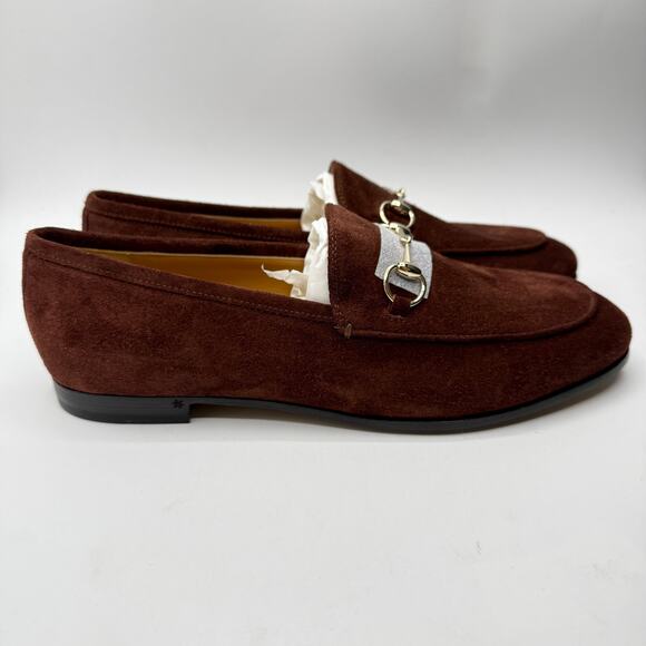 Gucci Women's Jordaan Horsebit Suede Loafers Brown Size EU 39.5 US 9.5 - Picture 11 of 13